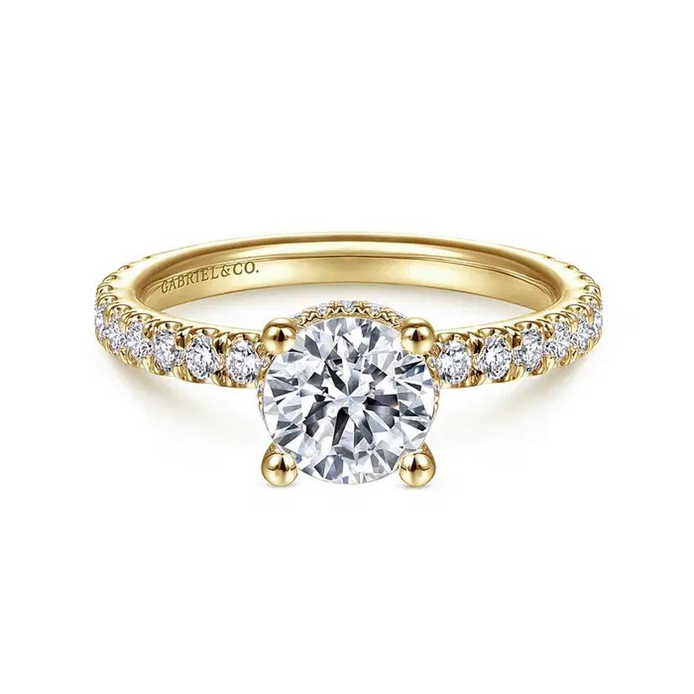 14K Yellow Gold 1.54ctw Solitaire Engagement Ring For Sale 2
