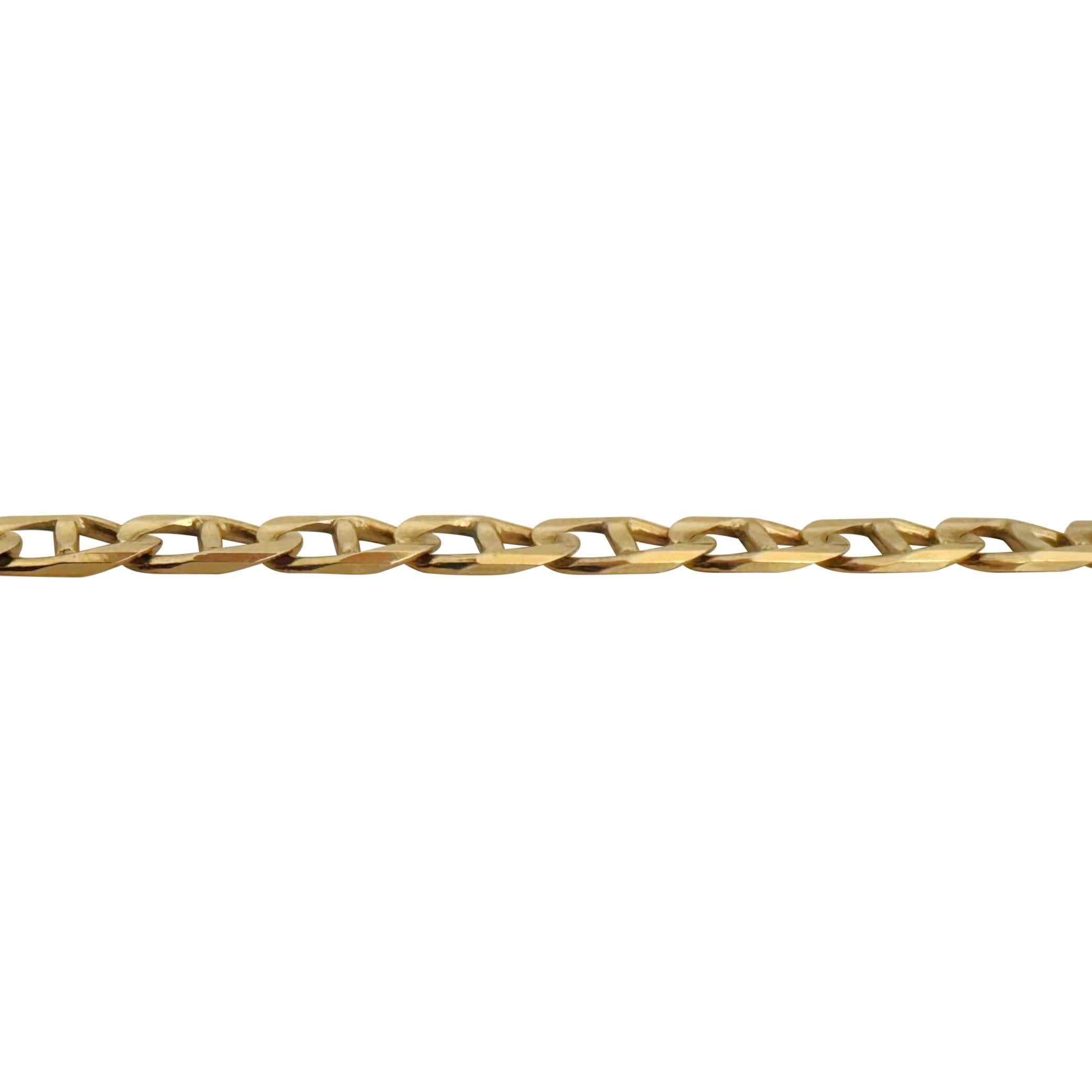 14k Yellow Gold 15.4g Semi Solid 4.5mm Mariner Link Chain Necklace Italy 20