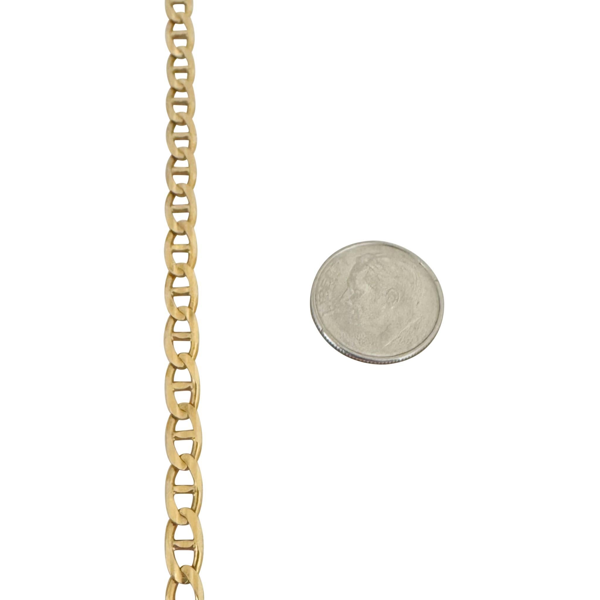 14k Yellow Gold 15.4g Semi Solid 4.5mm Mariner Link Chain Necklace Italy 20