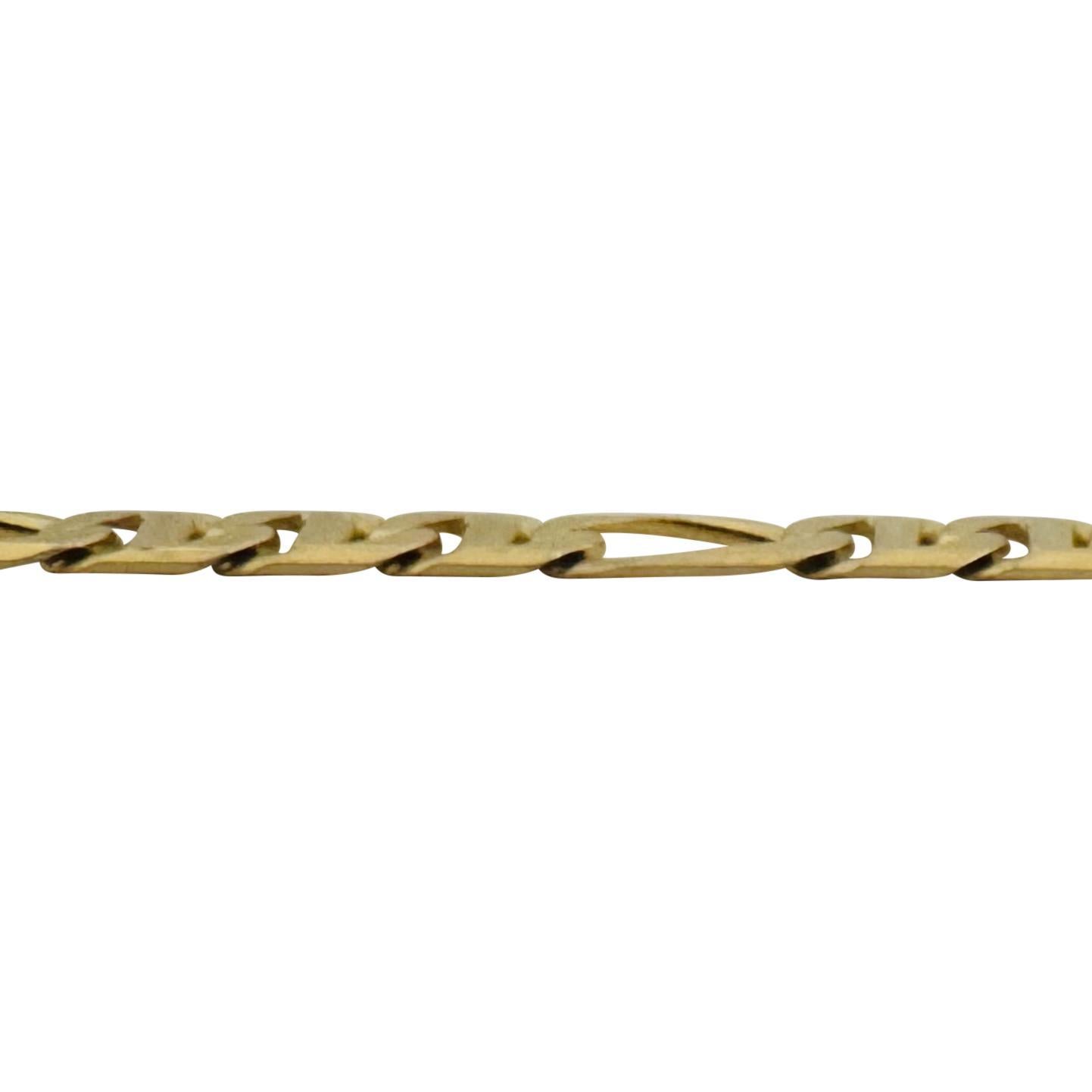 14k Yellow Gold 15.4g Solid Men's 6mm Figarucci Link Bracelet Italy 9