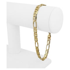 Bracciale in oro giallo 14k 15,4g solido da uomo 6mm A Link Italia 9"