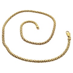14k Yellow Gold 15.5" Fancy Rounded Popcorn Link Chocker Necklace