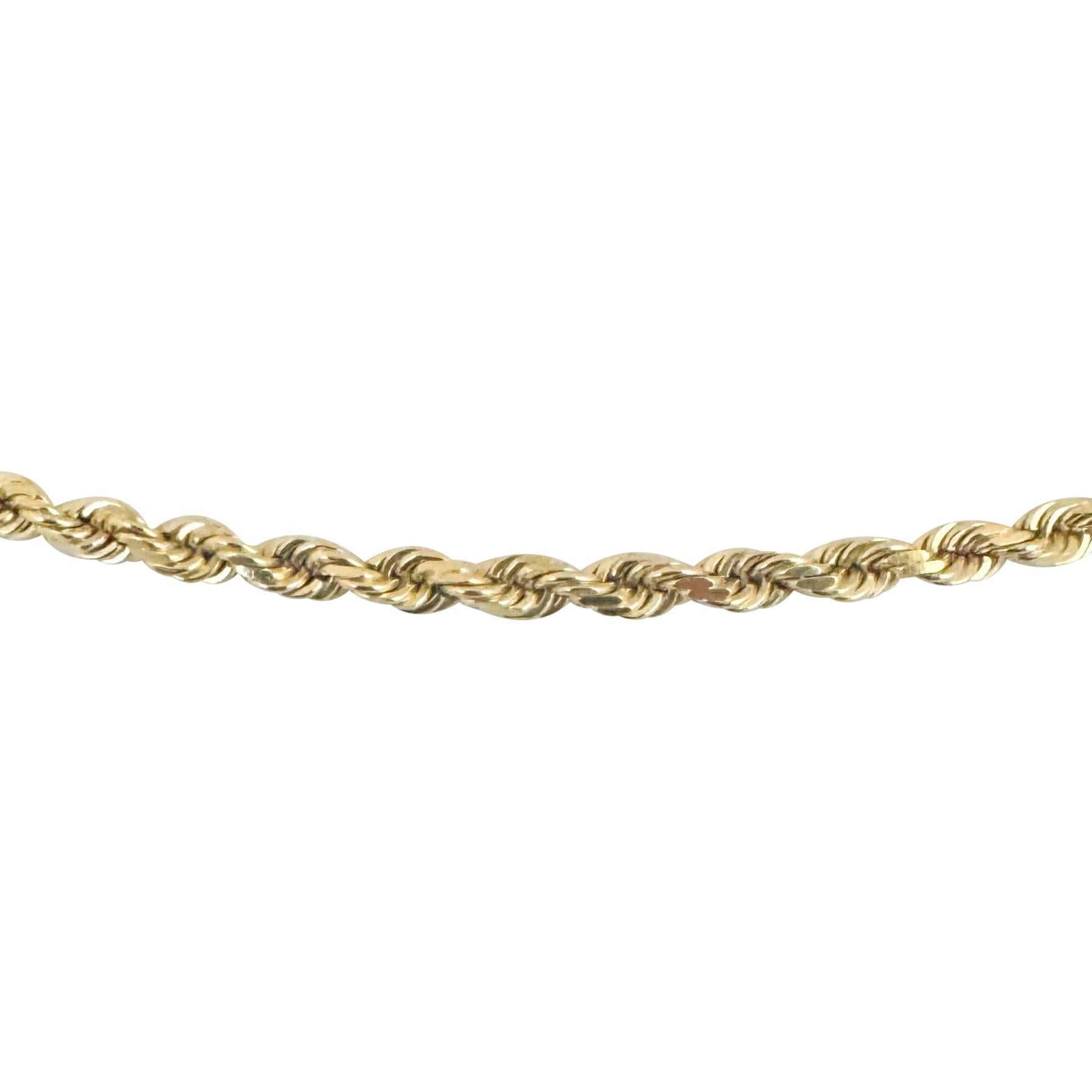 14k Yellow Gold 15.6g Solid 3mm Rope Chain Necklace 18
