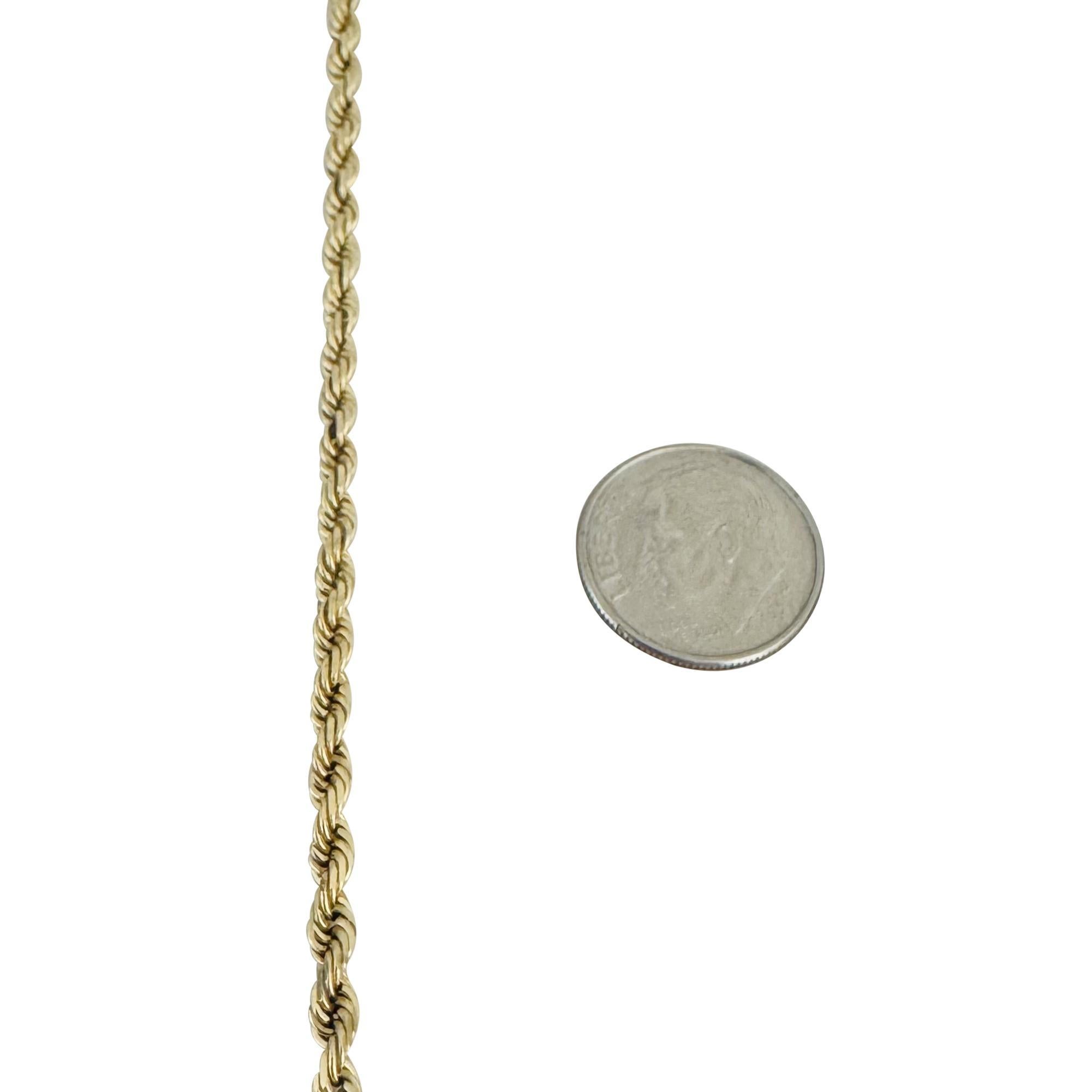 14k Yellow Gold 15.6g Solid 3mm Rope Chain Necklace 18