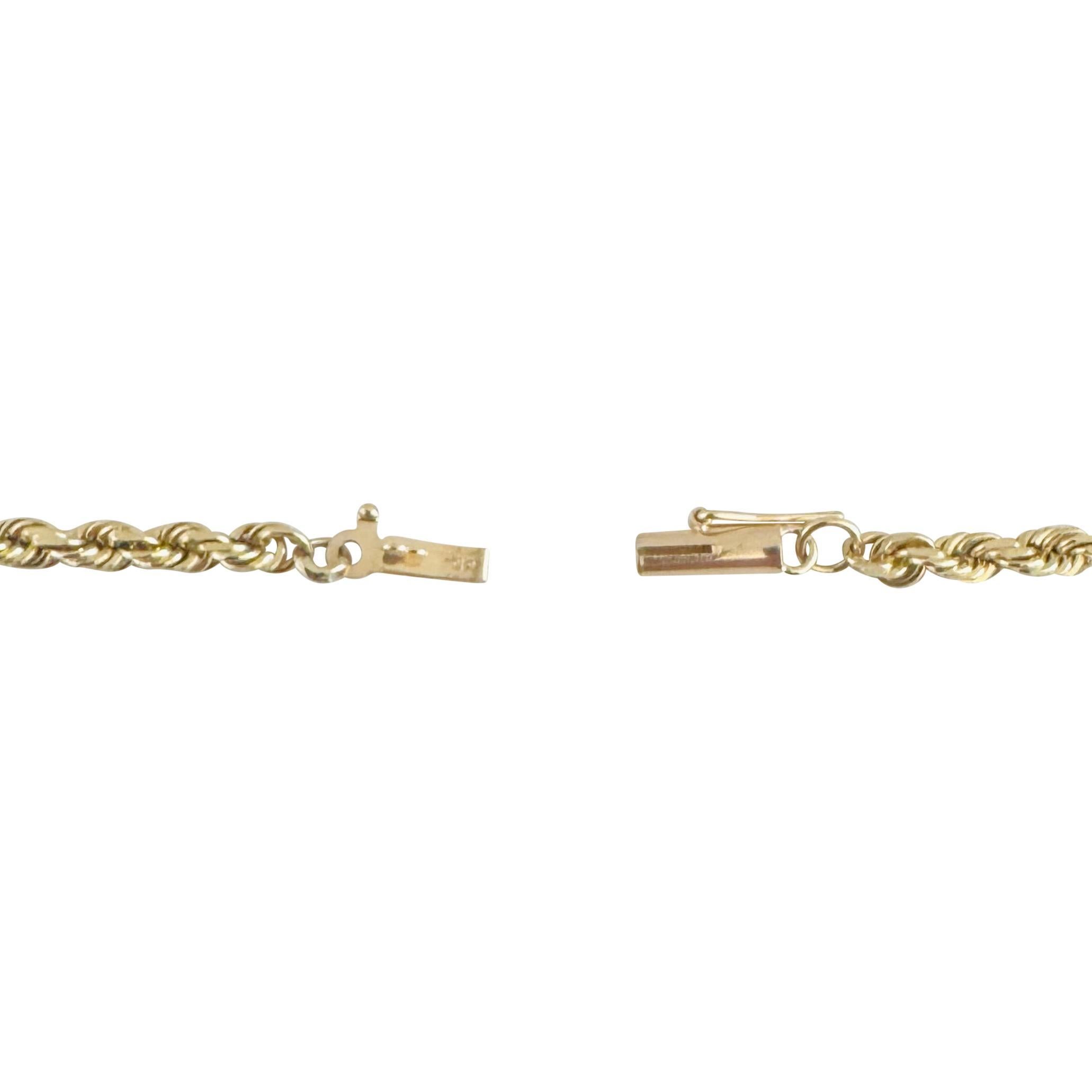 14k Yellow Gold 15.6g Solid 3mm Rope Chain Necklace 18