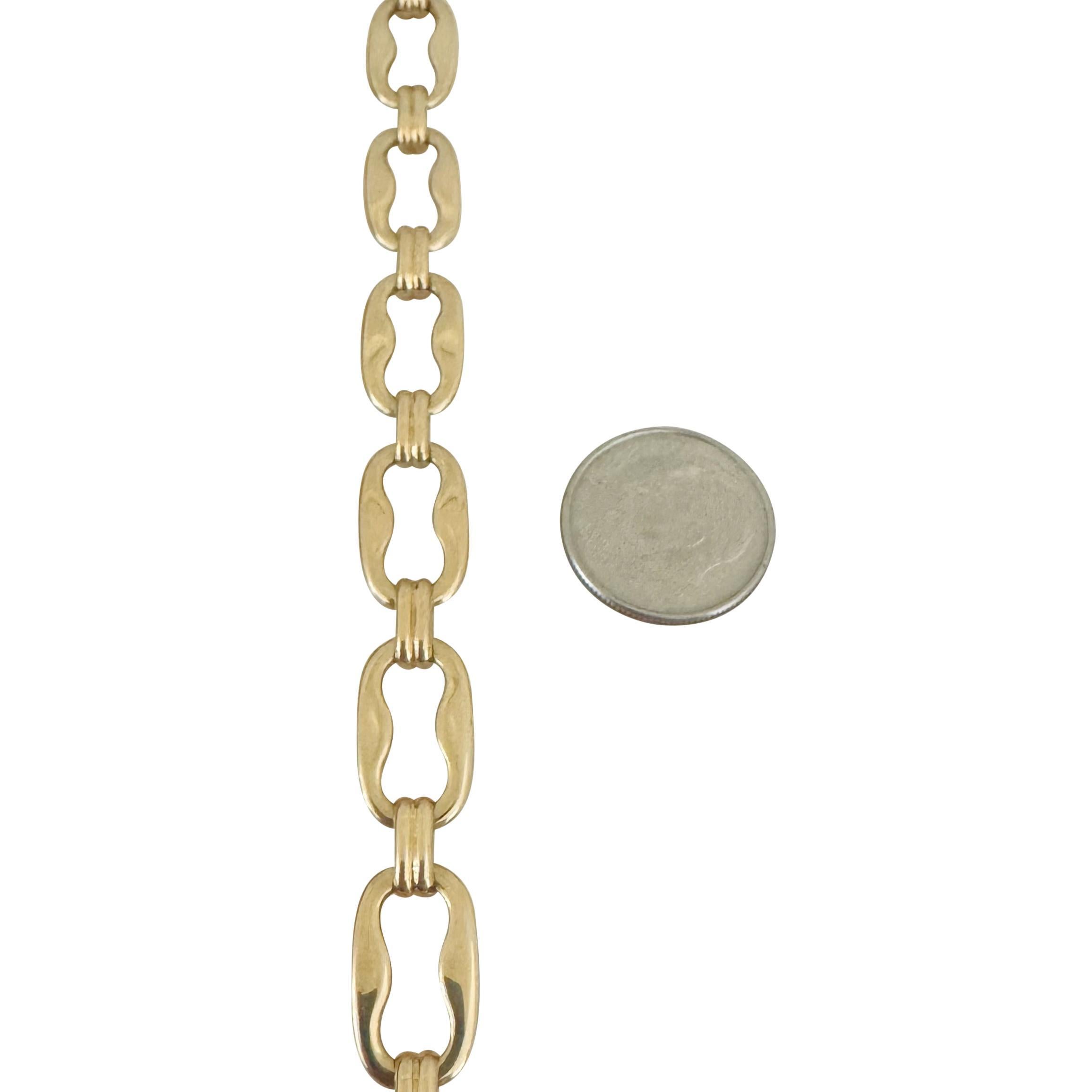Women's 14k Yellow Gold 15.6g Solid Ladies 9mm Fancy Oval Link Bracelet 7