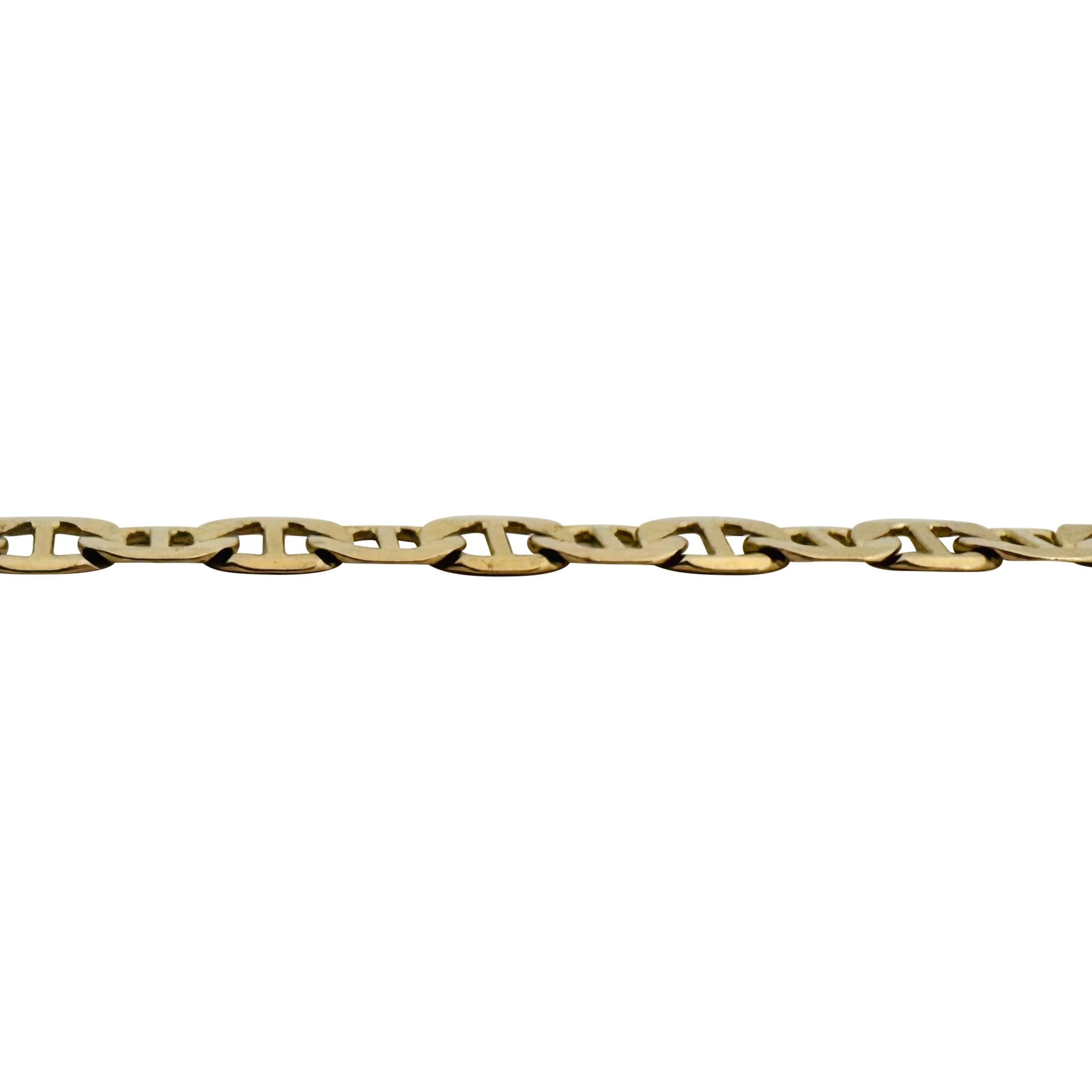14k Yellow Gold 15.7g Solid Flat 4.5mm Mariner Link Chain Necklace Italy 25