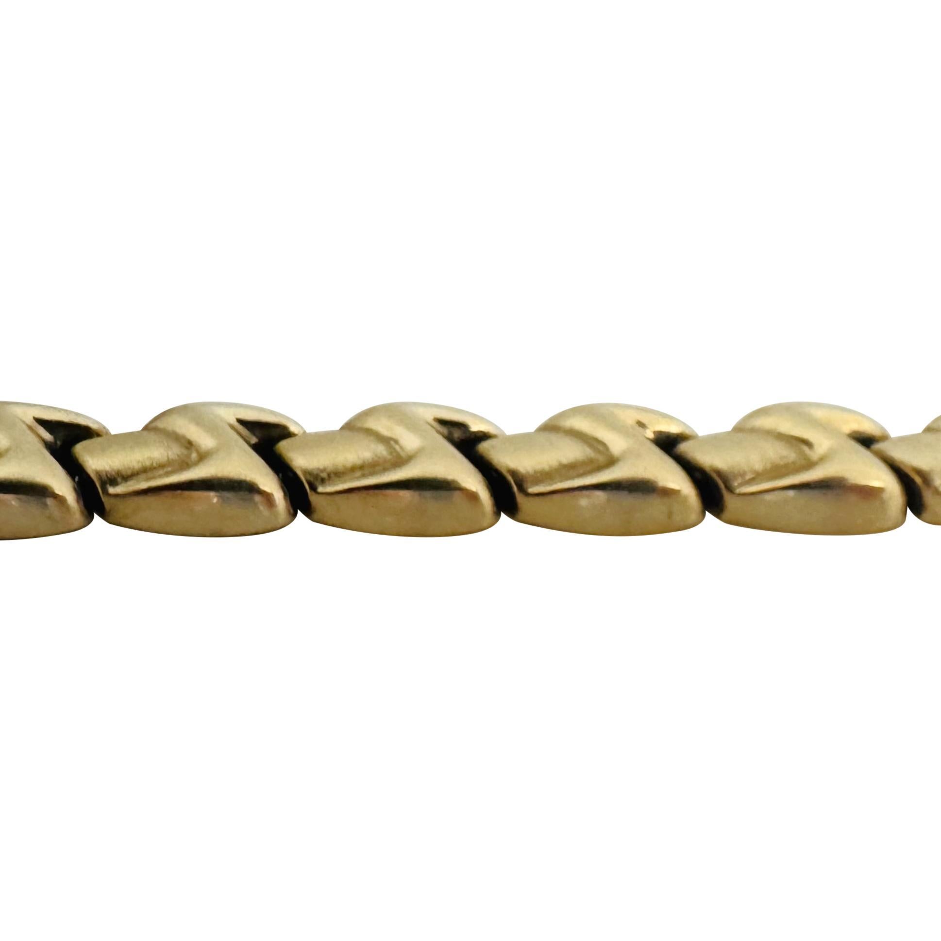 14k Gelbgold 15,7g Vintage Damen 8mm Ausgefallenes Gliederarmband Italien 7