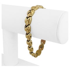 14k Gelbgold 15,7g Vintage Damen 8mm Ausgefallenes Gliederarmband Italien 7"