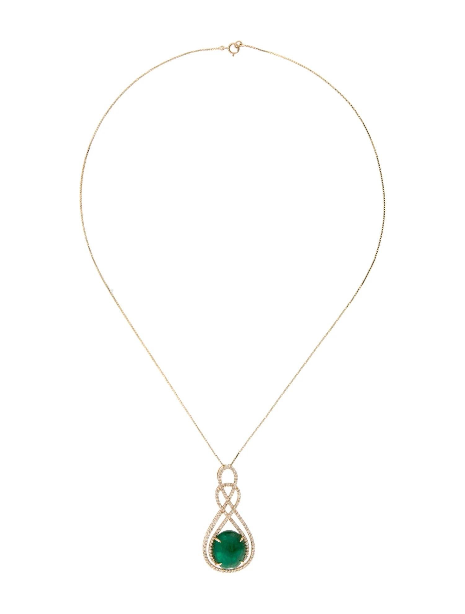 Artiste Collier pendentif en or jaune 14 carats avec émeraudes et diamants 15,92 carats en vente