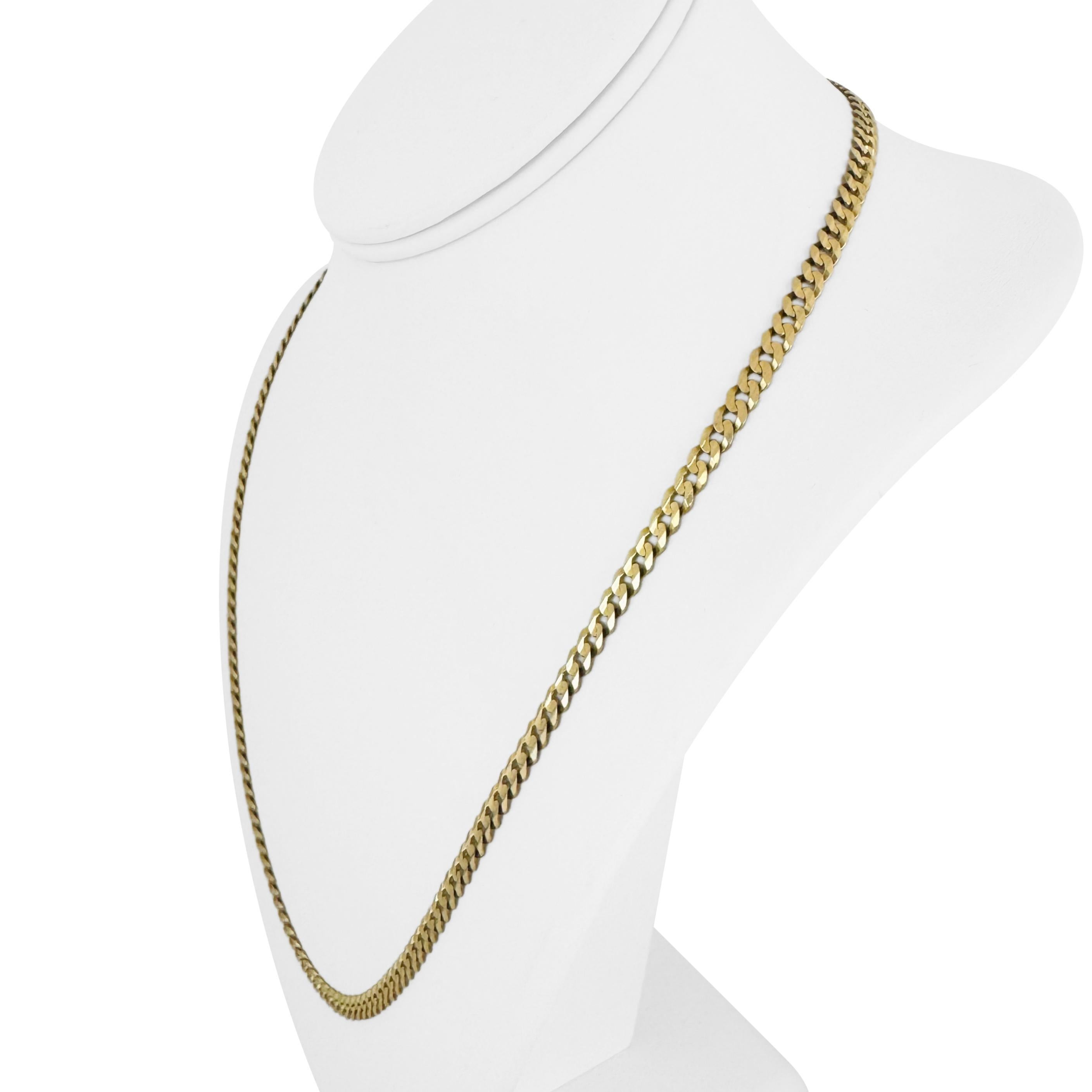 14k Yellow Gold 15.9g Solid 5mm Curb Link Chain Necklace Italy 22