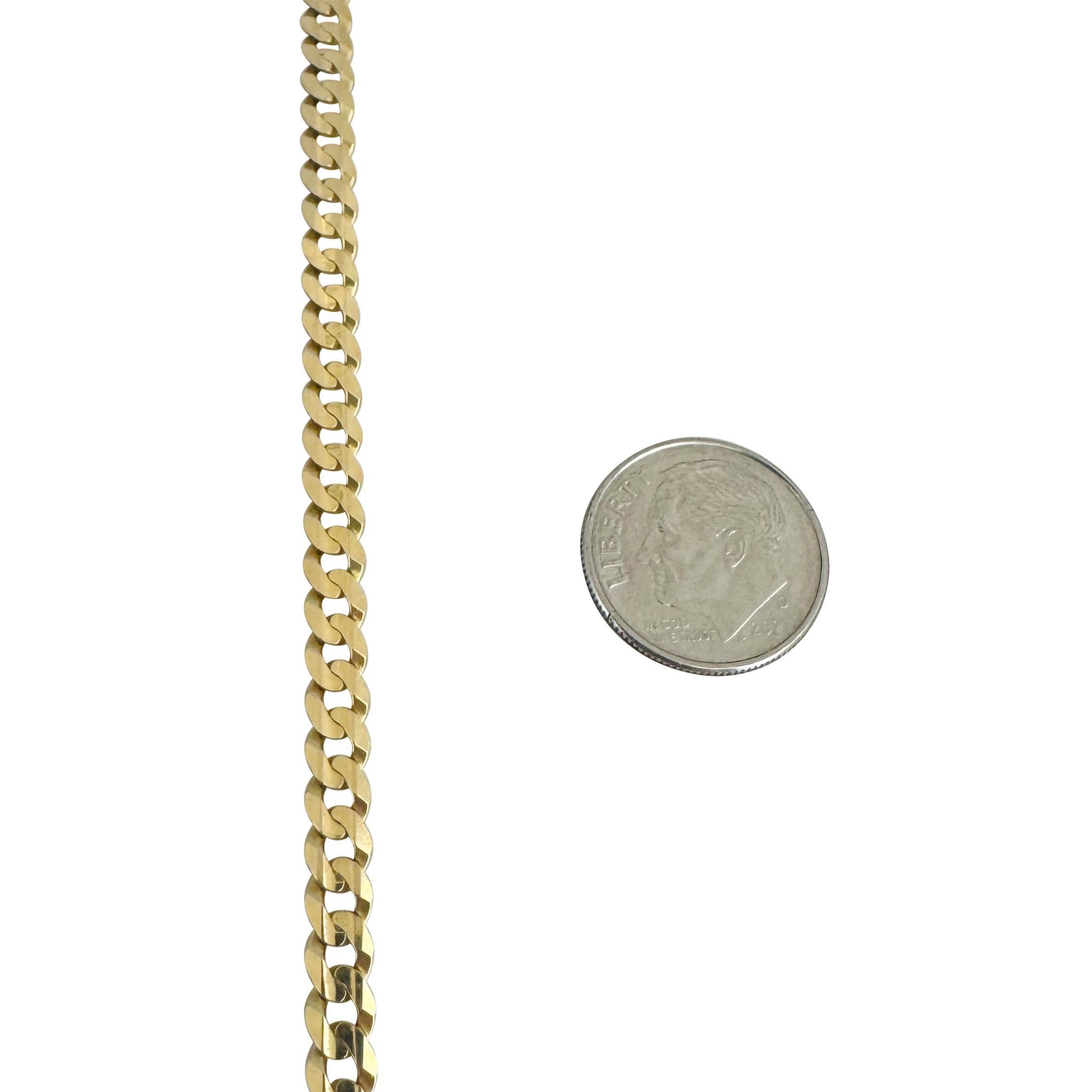 14k Yellow Gold 15.9g Solid 5mm Curb Link Chain Necklace Italy 22
