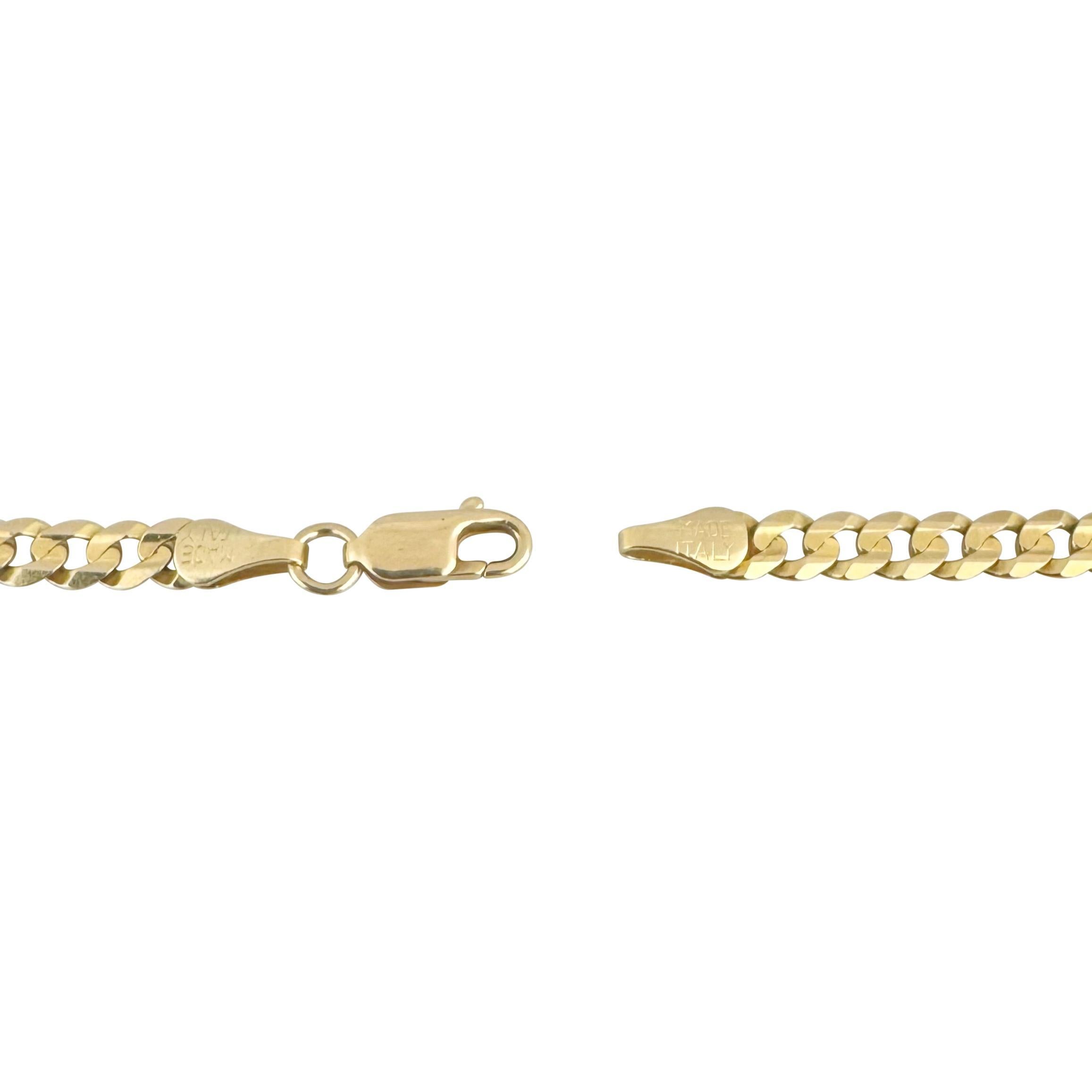 14k Yellow Gold 15.9g Solid 5mm Curb Link Chain Necklace Italy 22