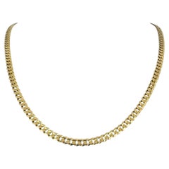 14k Yellow Gold 15.9g Solid 5mm Curb Link Chain Necklace Italy 22"