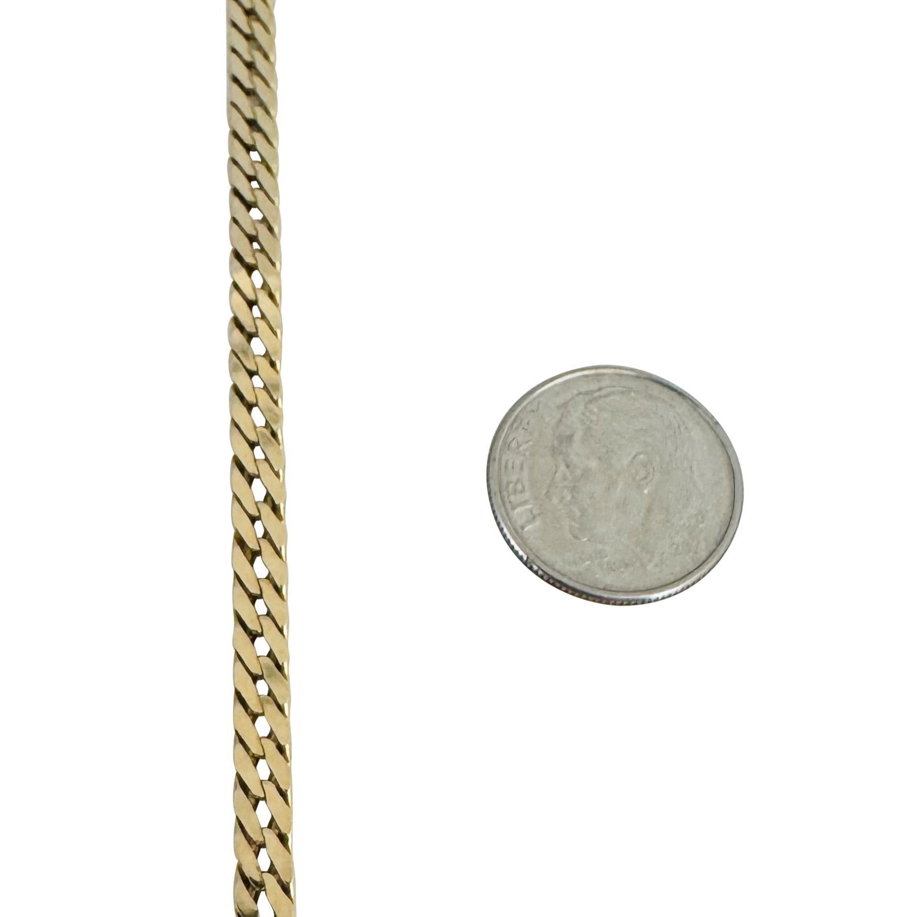14k Yellow Gold 15.9g Solid UnoAErre Flattened Curb Link Necklace Italy 20