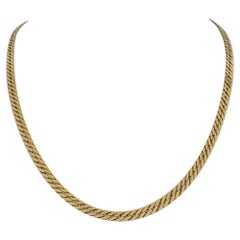 14k Yellow Gold 15.9g Solid UnoAErre Flattened Curb Link Necklace Italy 20"