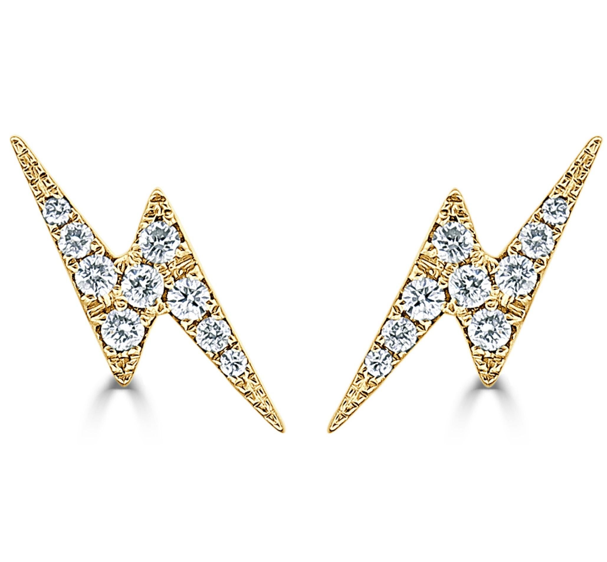 lightning bolt earrings gold