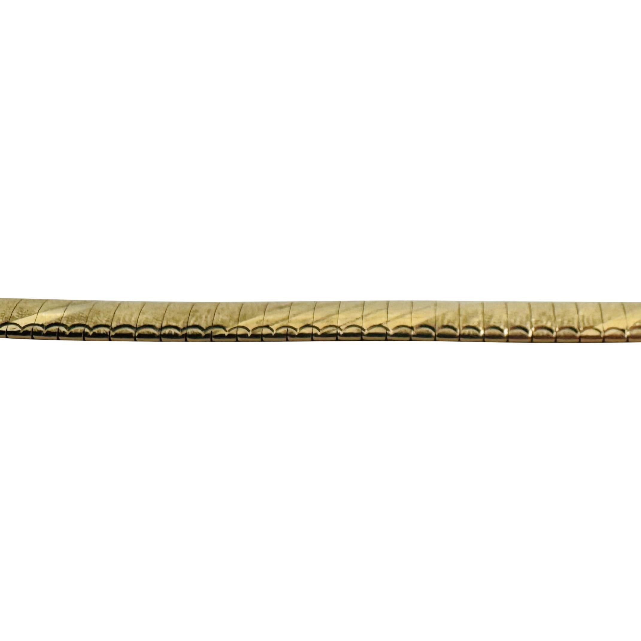 Women's 14k Yellow Gold 15g Textured Fancy 5.5mm Omega Link Bracelet Italy 8