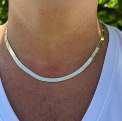 14k Yellow Gold 16 inch Herringbone Chain Necklace