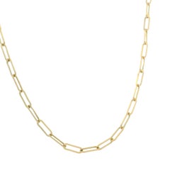 14K Yellow Gold 16 Inch Paperclip Chain Necklace In Stock