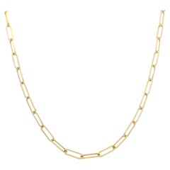 14K Yellow Gold 16 Inch Paperclip Chain Necklace In Stock