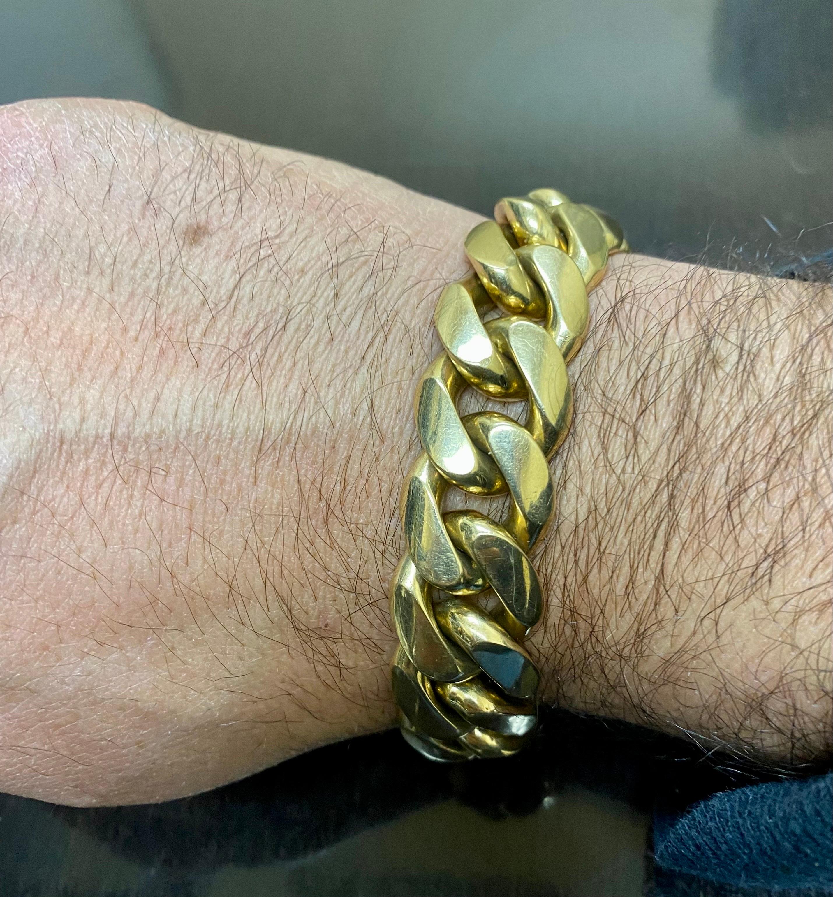 Bracelet en or jaune 14K 160 Grammes Miami Cuban 9.24 Carat Diamond en vente 4