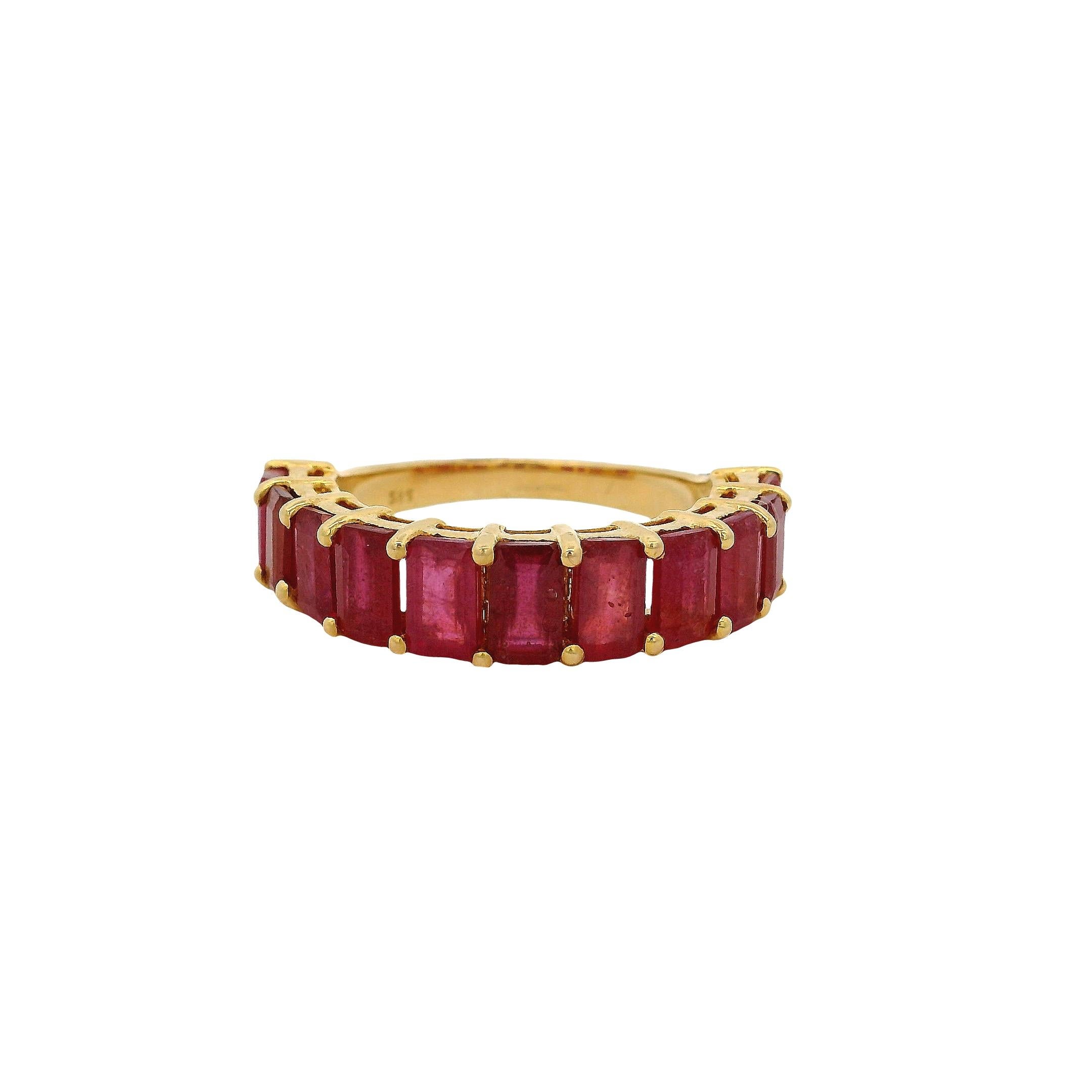 Bague en or jaune 14k 1.60ctw Emerald Cut Ruby Halfway Band Ring

Ce superbe anneau de 1,6ctw Ruby Halfway est en excellent état et est prêt à être expédié !

Style : Bande à mi-chemin
MATERIAL : Or jaune 14k
Détails du diamant : Cette bague
