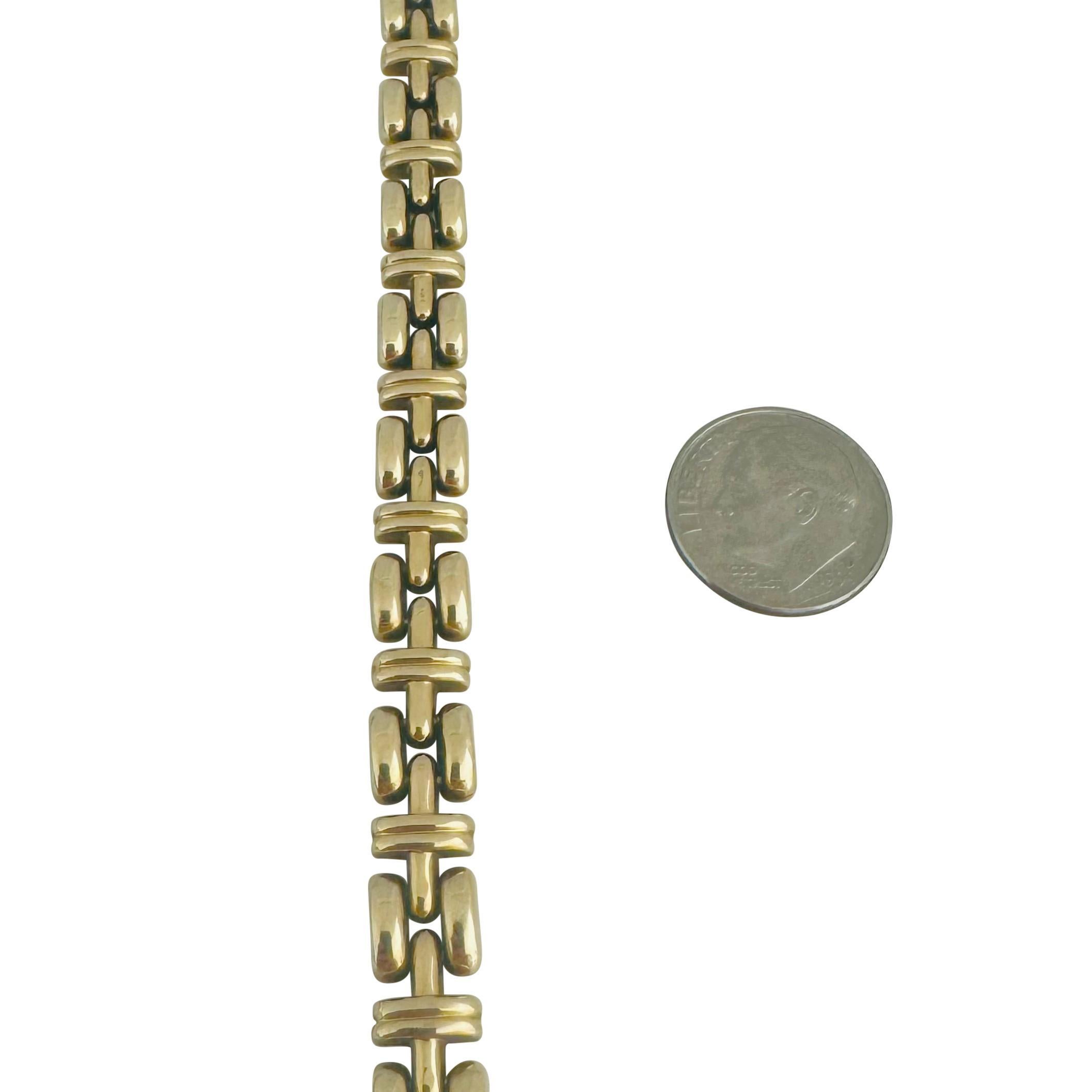 Women's 14k Yellow Gold 16.2g Ladies Polished 7.5mm Fancy Panther Link Bracelet 7