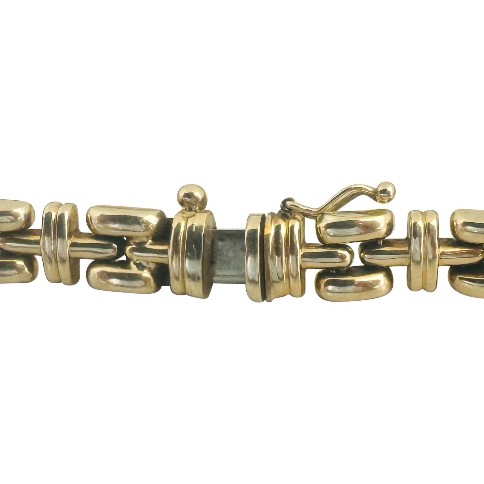 14k Yellow Gold 16.2g Ladies Polished 7.5mm Fancy Panther Link Bracelet 7