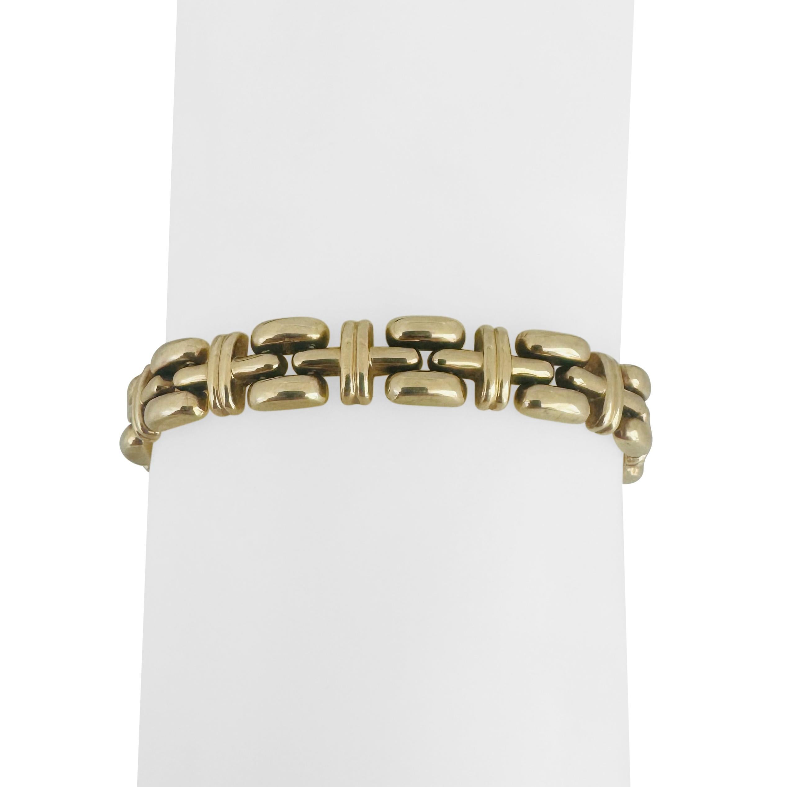 14k Yellow Gold 16.2g Ladies Polished 7.5mm Fancy Panther Link Bracelet 7