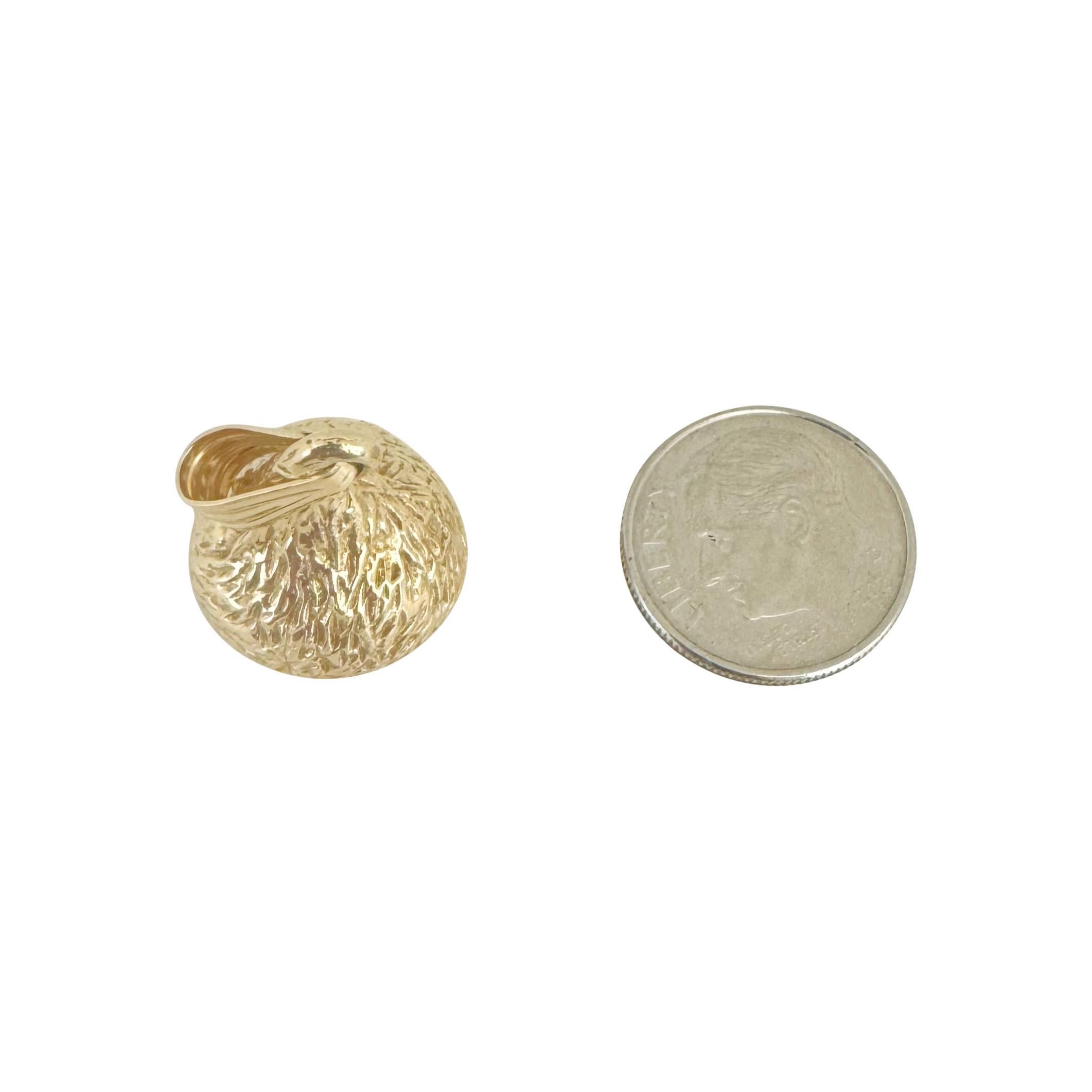 14k Gelbgold 16,2 g massiver, schwerer, strukturierter Hershey's Kiss-Anhänger 1