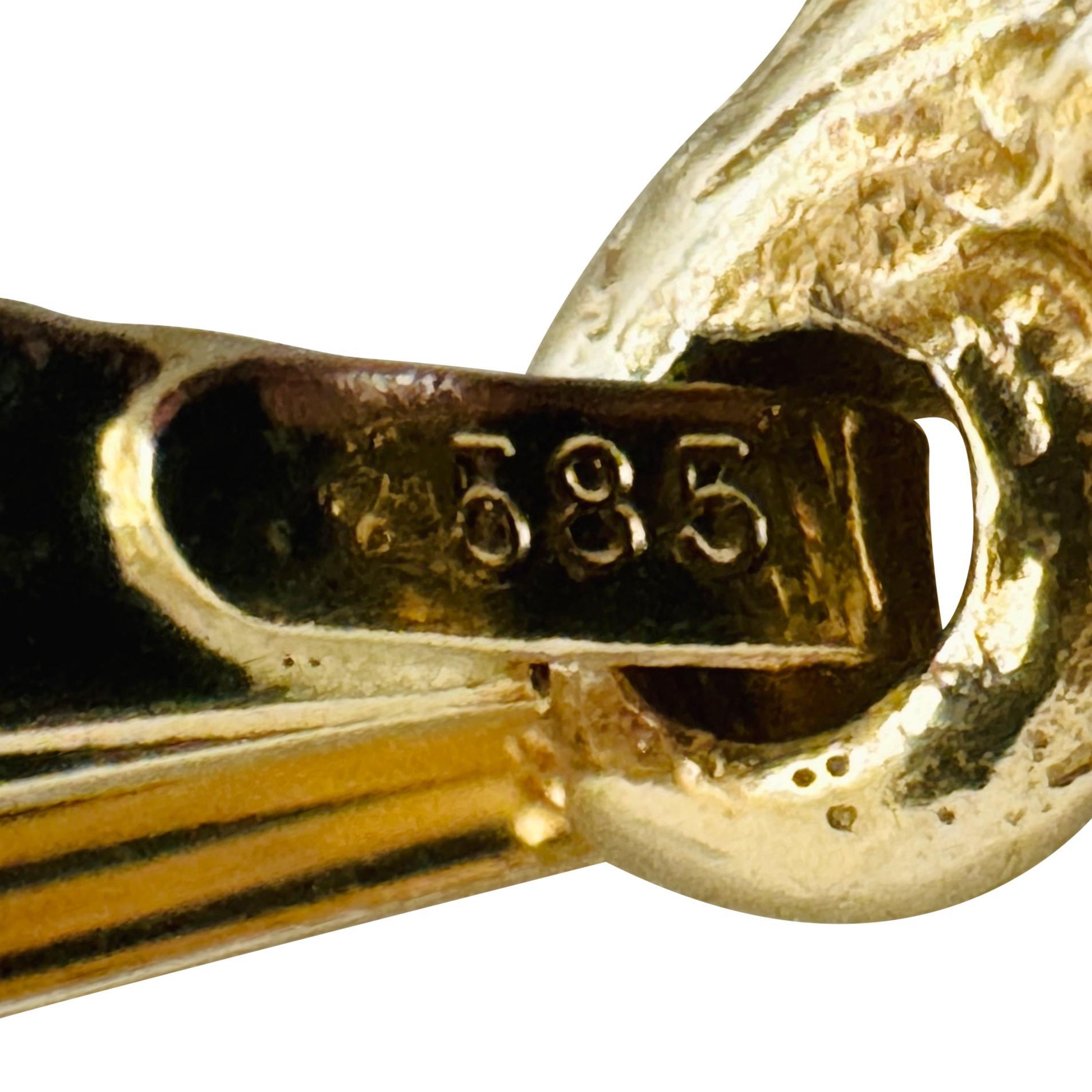 14k Gelbgold 16,2 g massiver, schwerer, strukturierter Hershey's Kiss-Anhänger 3