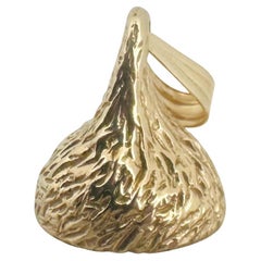 14k Gelbgold 16,2 g massiver, schwerer, strukturierter Hershey's Kiss-Anhänger