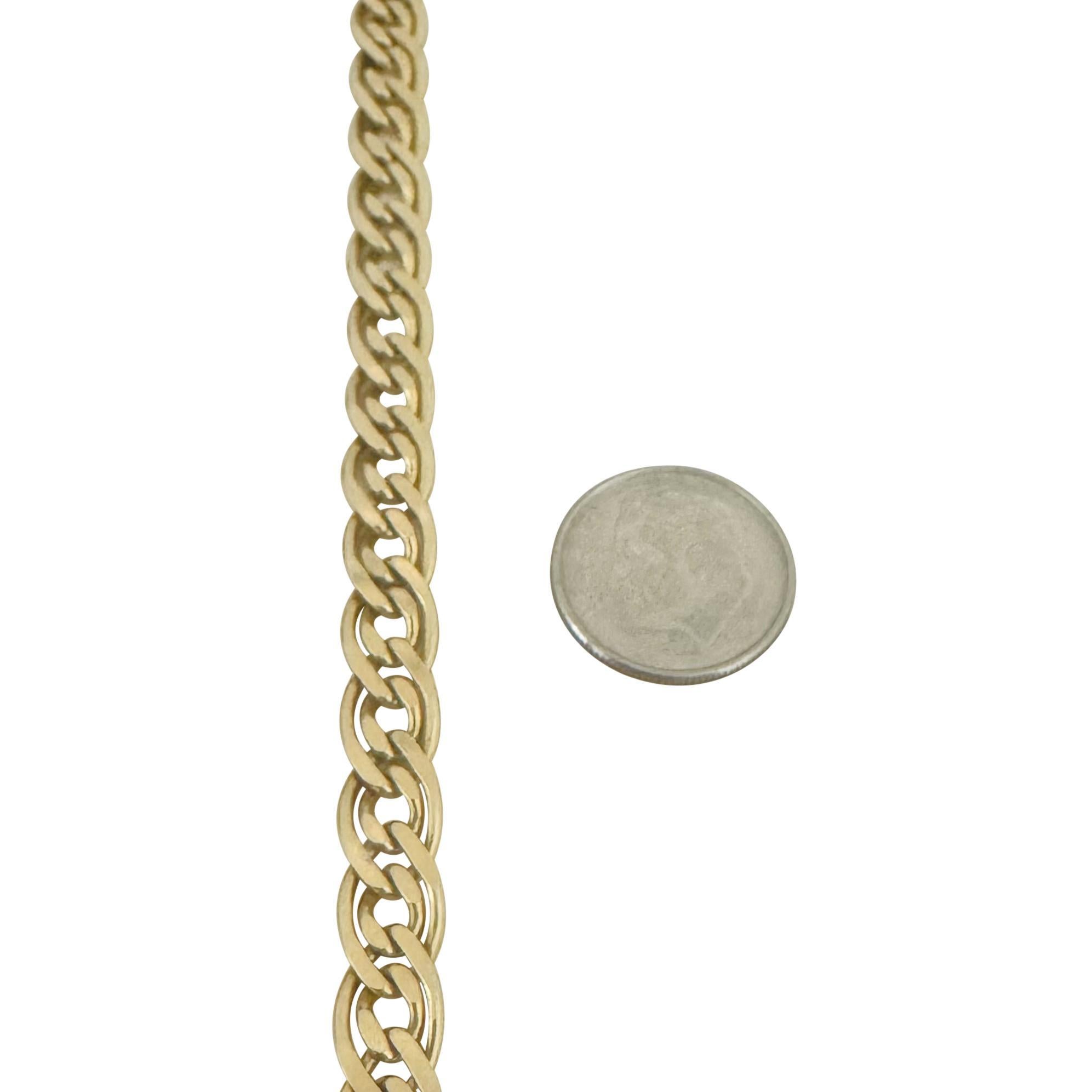 14k Gelbgold 16,4g Fancy Double Curb Gliederarmband Italien 8,5