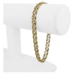 14k Gelbgold 16,4g Fancy Double Curb Gliederarmband Italien 8,5"