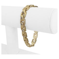 14k Yellow Gold 16.4g Ladies Polished 9mm Fancy Link Bracelet Italy 7.5"
