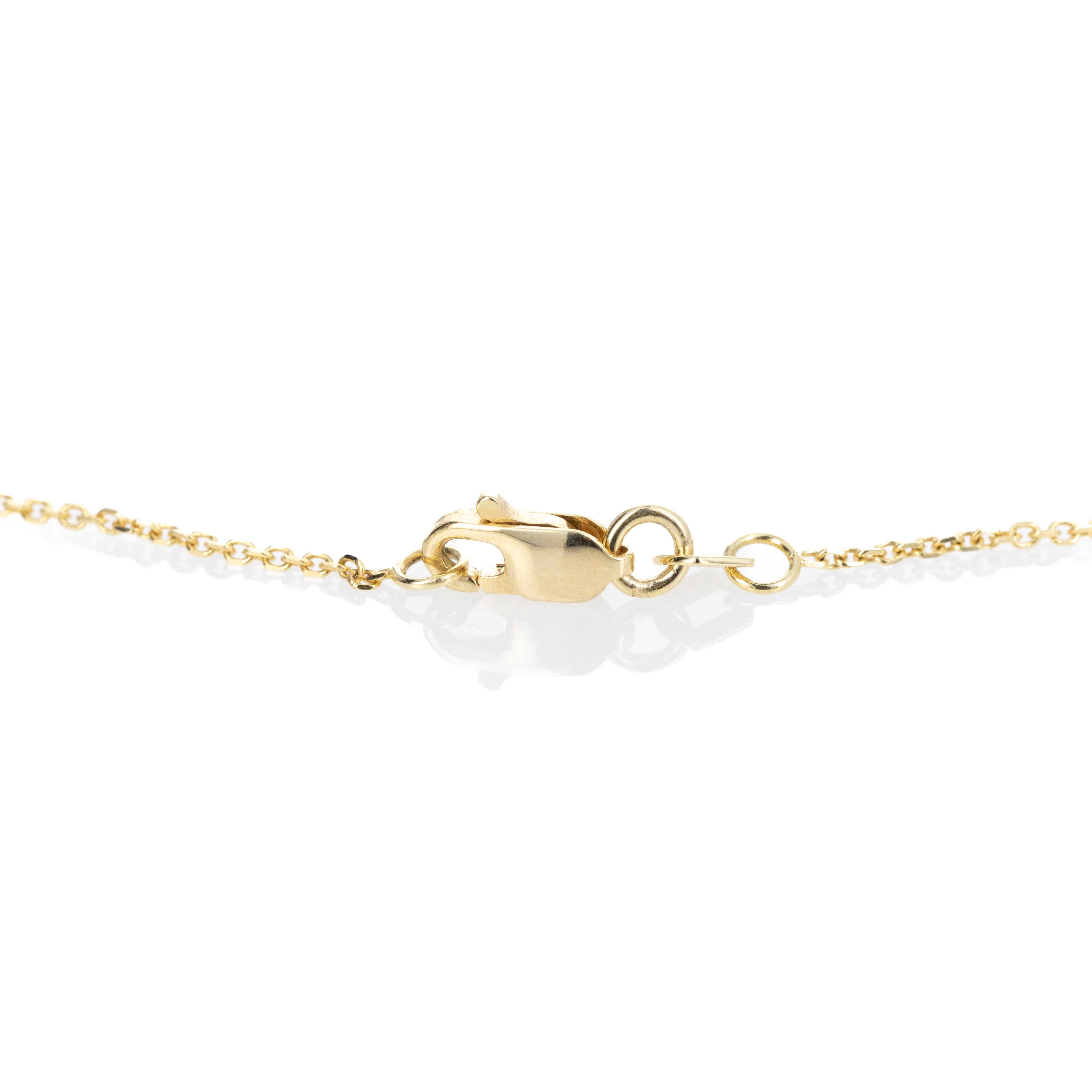 Époque : New
Composition : Or jaune 14K
Pierre principale : Diamant rond brillant
Poids en carats : 1.0 carats
Couleur / Clarté : M / VS2
Numéro GIA : 2231386930
Voir le rapport du GIA
Pierres d'accentuation : Dix diamants ronds et brillants
Poids