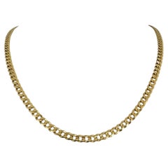 14k Yellow Gold 16.6g Solid Flat 4.5mm Milor Curb Link Chain Necklace Italy 20"