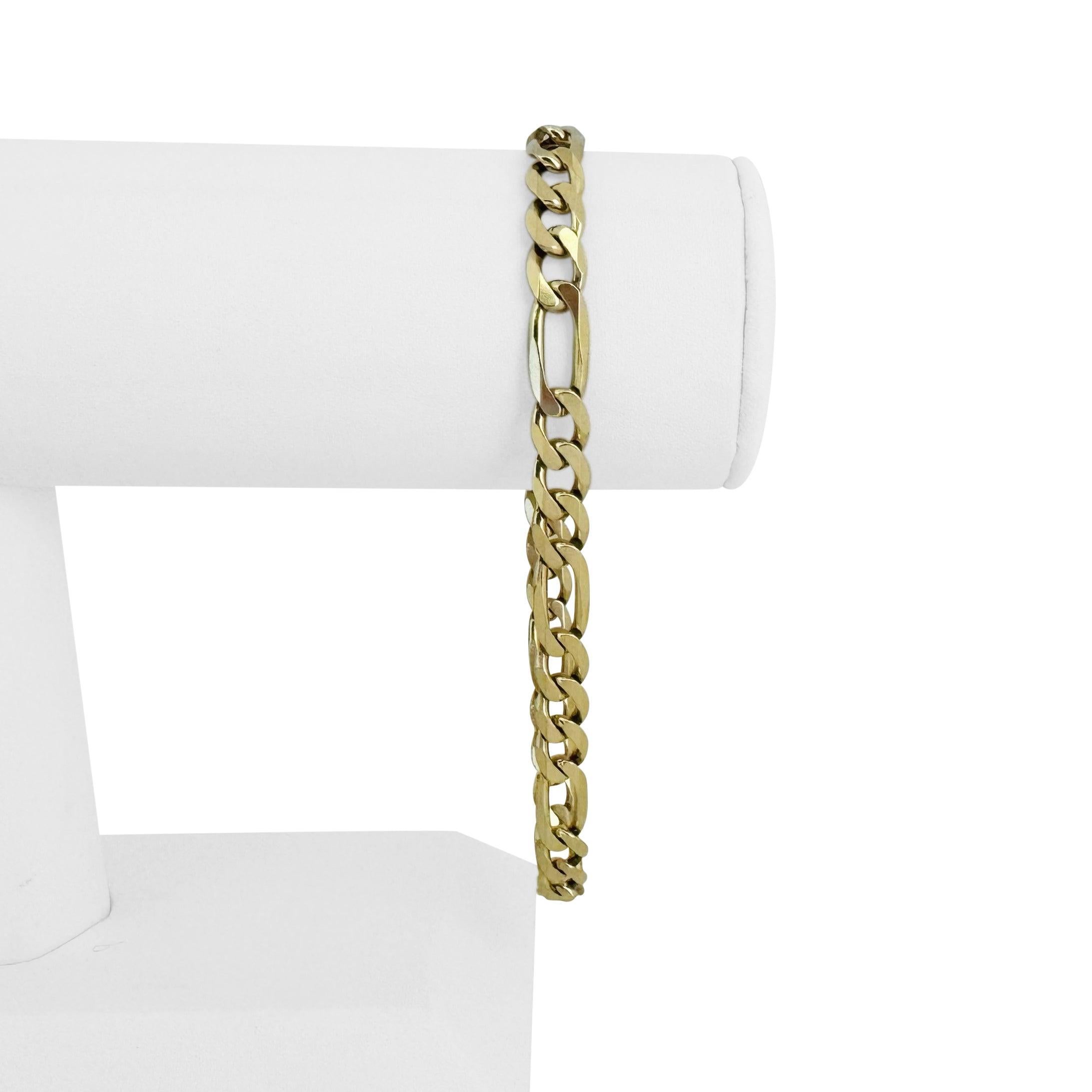 Bedingung:  Ausgezeichneter Condit, professionell gereinigt und poliert
Metall:  14k Gold (markiert und professionell getestet)
Gewicht:  16g
Länge:  9 Zoll
Breite:  6,5 mm
Schließung:  Hummerschere
Markierungen:  