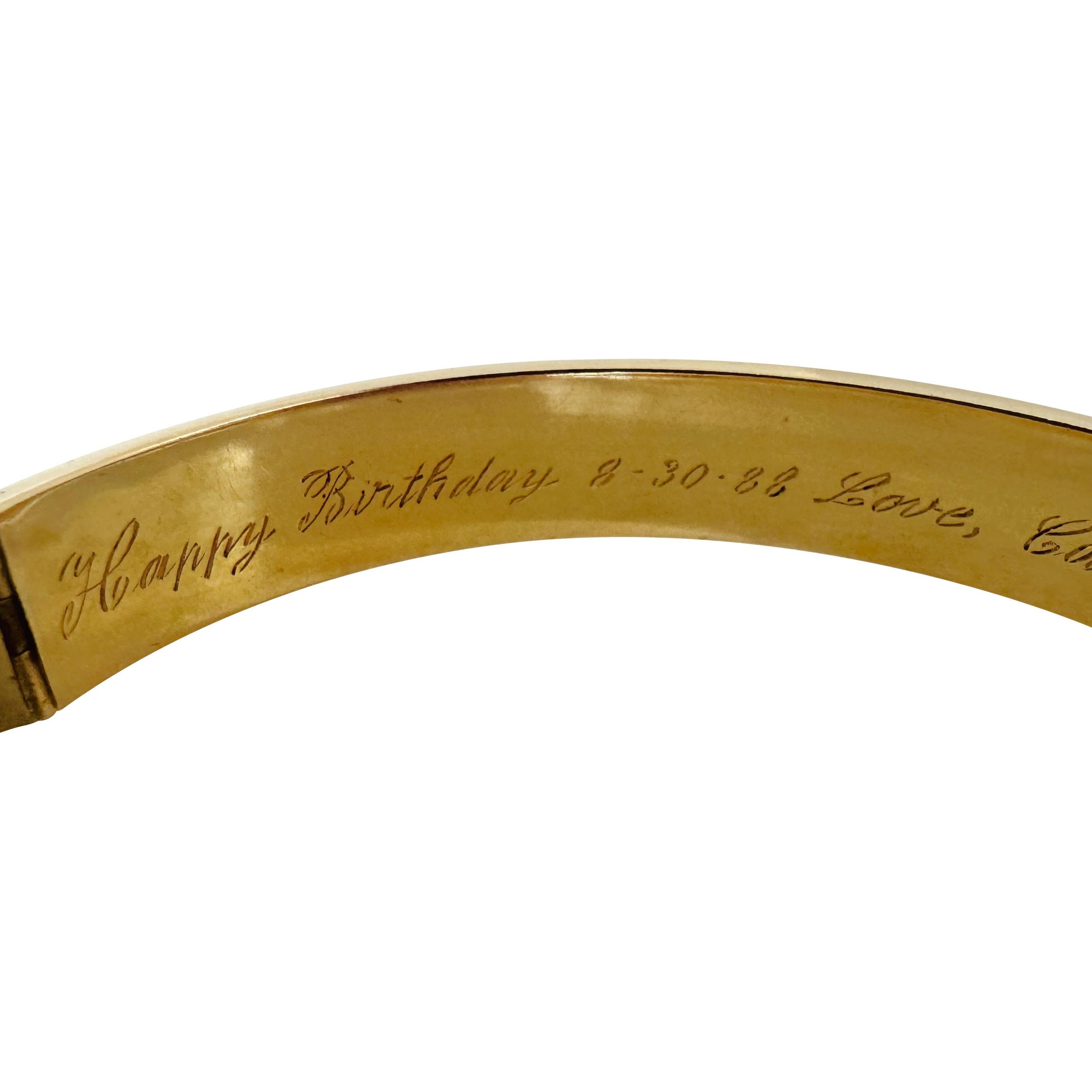 14k Gelbgold 16g Vintage Satin Finish 10mm Konkave Armreif Armband 7,5