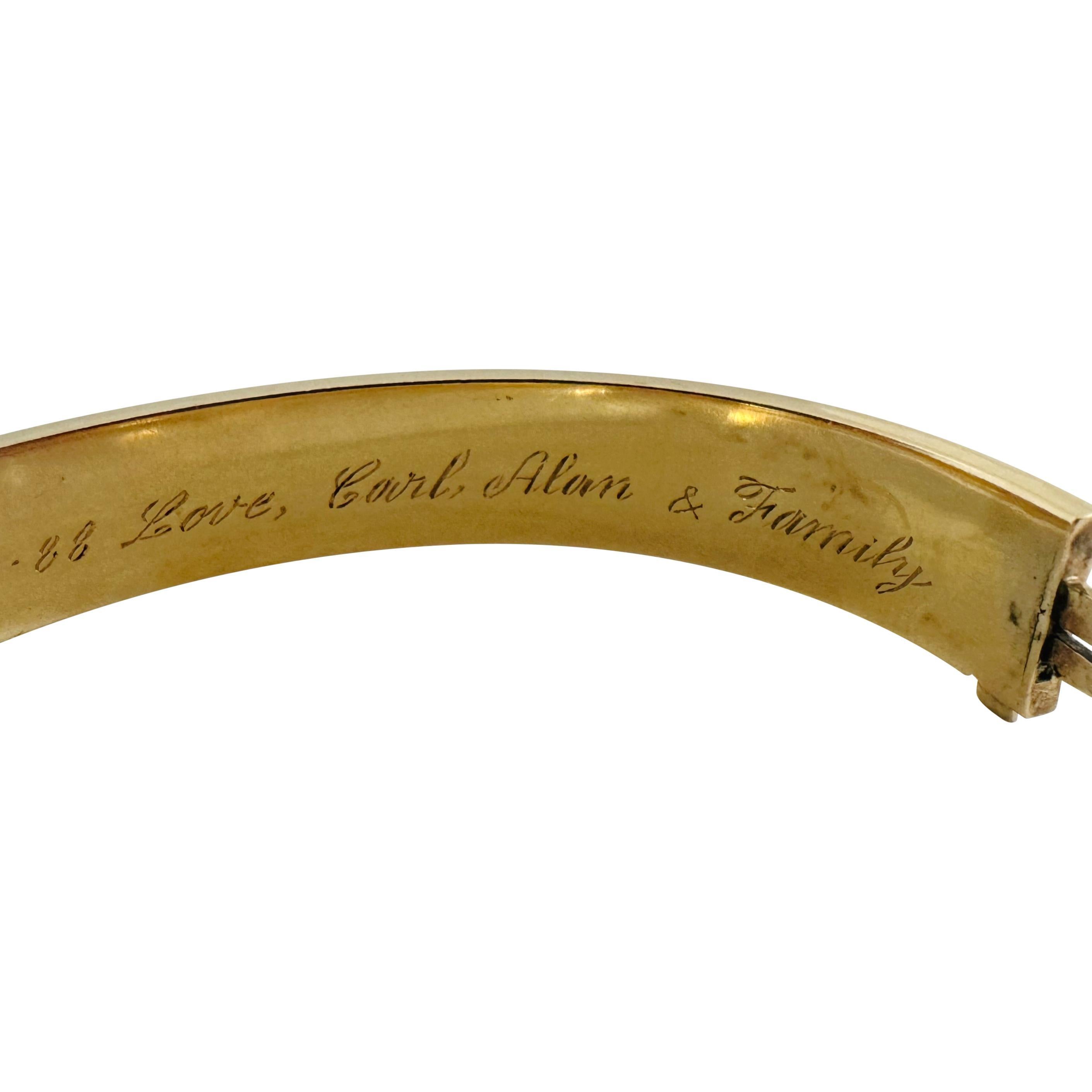 14k Gelbgold 16g Vintage Satin Finish 10mm Konkave Armreif Armband 7,5