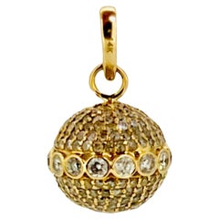 14k Yellow Gold, 1.7 ct Diamond Encrusted Pendant