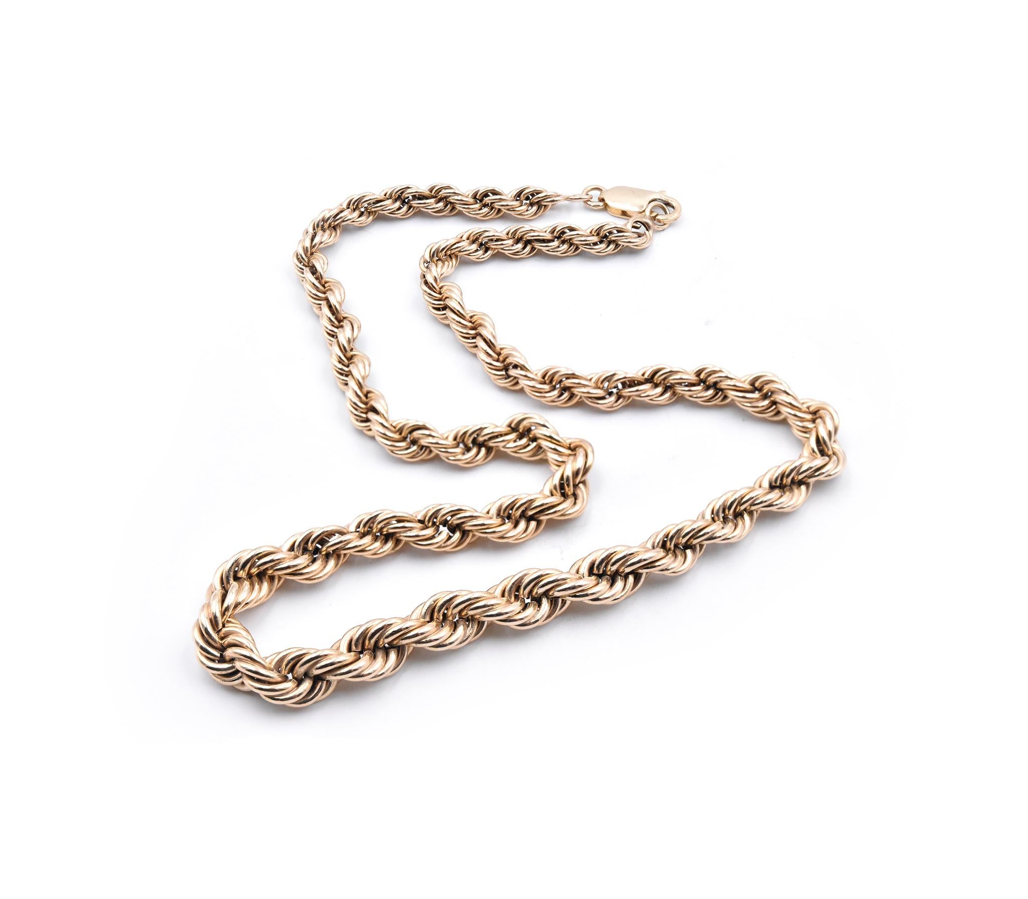 14 Karat Yellow Gold Rope Chain In Excellent Condition In Scottsdale, AZ