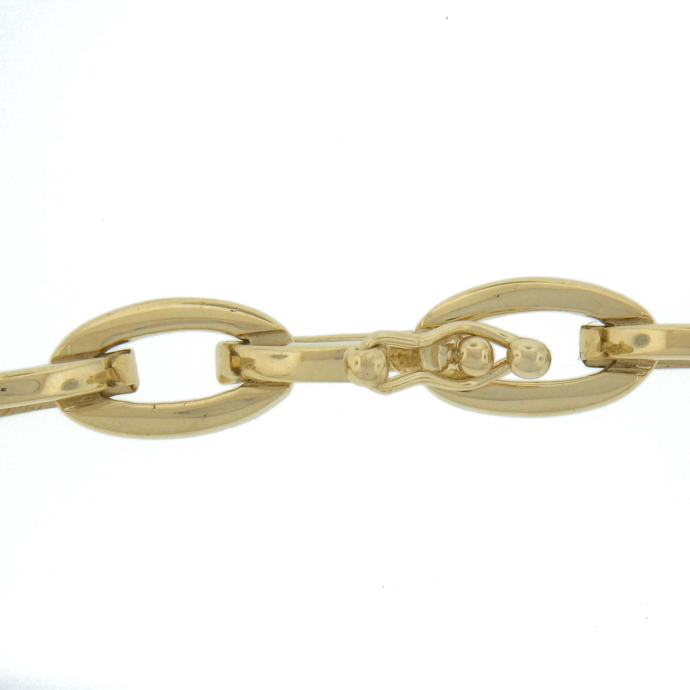 Collier en or jaune 14K avec chaîne à maillons ovale ouverte et graduée en diamants de 2,66 ctw en vente 2