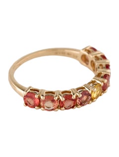14K Yellow Gold 1.72ctw Multi-Color Sapphire Band Ring, Size 6.5