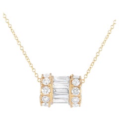 14K Yellow Gold 1.75ct Diamond Barrel Necklace