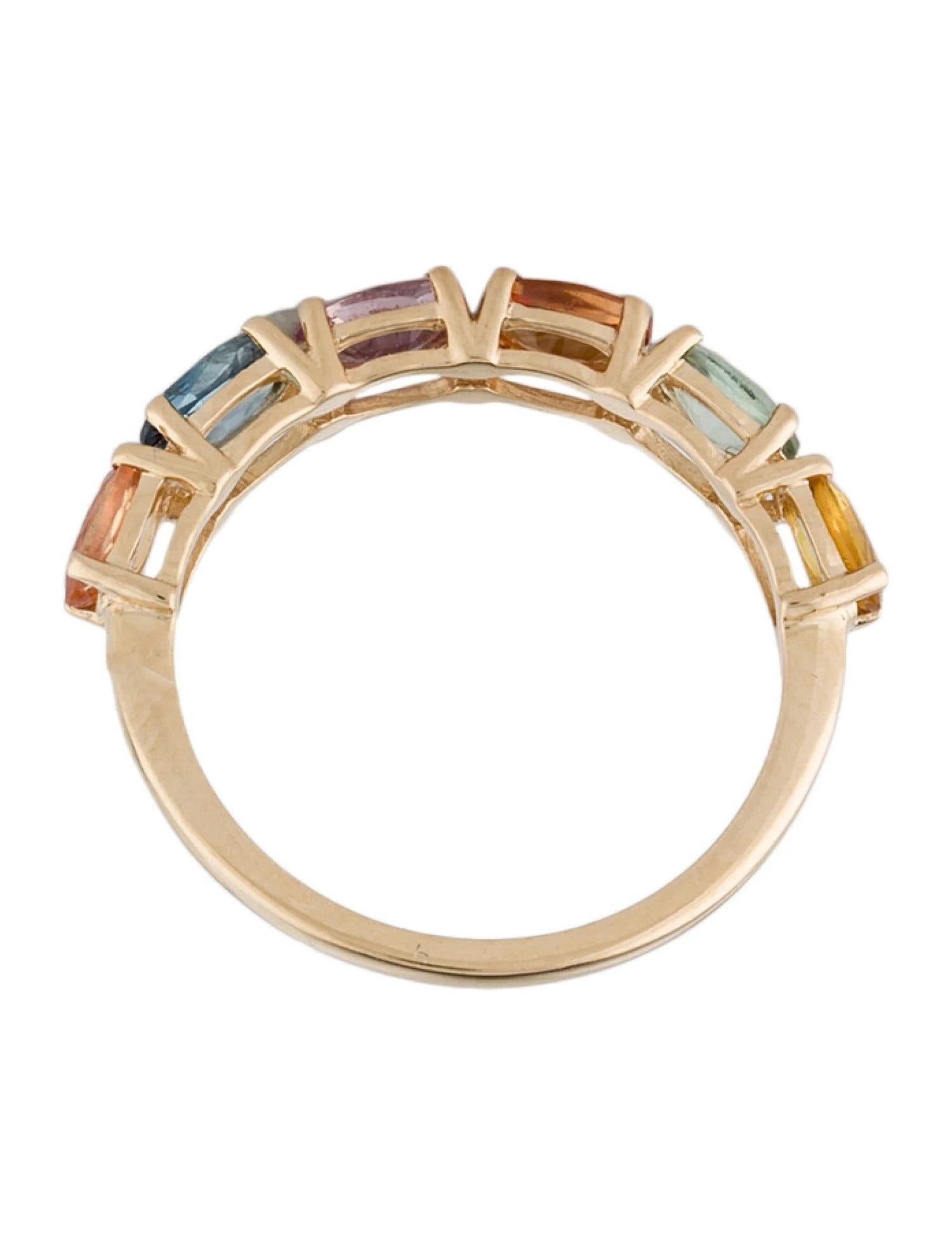 Bague d'éternité demi-anneau en or jaune 14 carats à plusieurs saphirs 1,75 ctw, taille 6,5 Neuf - En vente à Holtsville, NY