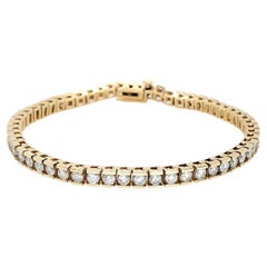 14k Yellow Gold 1.75ctw Round Brilliant Natural Diamond Tennis Bracelet