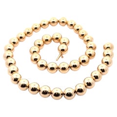 14k Yellow Gold 18" 11mm Polished Ball Bead on Cable Link Chain Necklace Strand