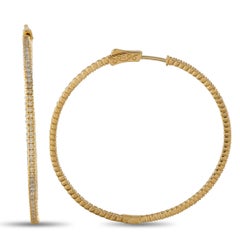 14K Yellow Gold 1.80ct Diamond Inside-Out Hoop Earrings MF19-111825